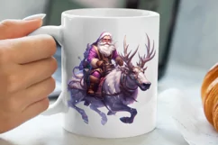 Christmas Purple Santa Claus Sublimation, Christmas PNG Product Image 5