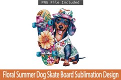 Floral Summer Dog Skate Board Sublimation Bundle Product Image 7