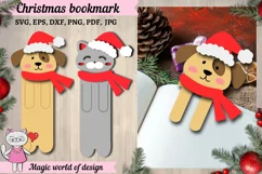 Christmas animals Bookmark SVG, Animals paper design Product Image 1
