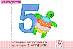 Beach Turtle Numbers machine applique embroidery bundle 2160 Product Image 3
