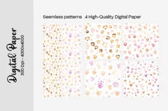 Dog Paw Digital Paper Seamless Scrapbook Paper Product Image 3