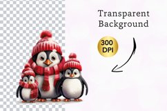 christmas cute penguin clipart, penguin sublimation Product Image 2