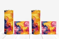 Art Paint Tumbler Sublimation Designs, Neon Pink Tumbler PNG Product Image 5