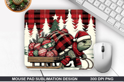 Turtle Mouse Pad Sublimation, Christmas Mouse Pad PNG Product Image 1
