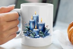 Blue Christmas Watercolor Clipart, Blue Christmas Sublimatio Product Image 5