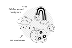 Capybara Clipart Set, Black Spring Png, Groovy Summer Svg Product Image 5