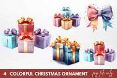 Watercolor Colorful Christmas Collection Clipart Product Image 1