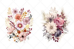 Snowy Wildflowers Sublimation Clipart |Winter Meadow Clipart Product Image 5