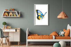 Butterfly Blue Yellow Insect Watercolor Sublimation Product Image 5