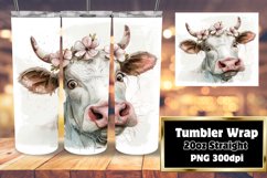 Playful Cow Watercolor Tumbler Wrap - 20oz, Farmhouse Product Image 1