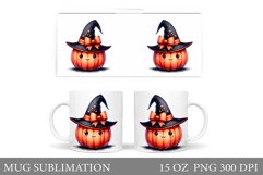 Cute Pumpkin Mug Design. Cute Halloween Mug Sublimation Product Image 1