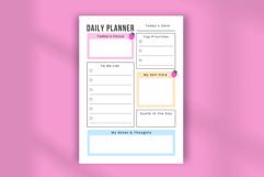 Aesthetic Cute Daily Planner Template Editable in Canva, Product Image 4