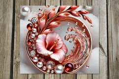 3D Flowers & pearls | 4 Skinny tumbler sublimation designs P Product Image 5