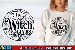 The witch lives here SVG, Halloween Door Sign SVG Product Image 2