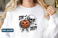 Stay Creepy PNG, Retro Dripping Heart Halloween Png Product Image 5