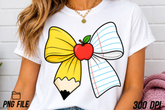 Teacher Pencil Paper Bow PNG, Teach Product Image 5