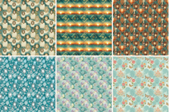 Teal Victorian Grunge Digital Paper,Dark Academia Damask Product Image 5