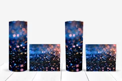 Blue Glitter Tumbler Sublimation, Pink Glitter Tumbler Wrap Product Image 5