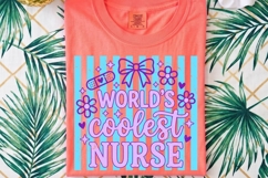 Preppy Striped Nurse PNG, Coquette Nurse Life png. Product Image 4