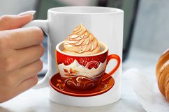 Christmas Cake Clipart, Christmas Cappuccino Clipart Product Image 5