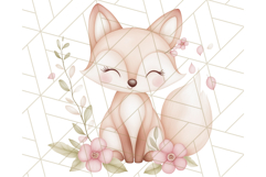 Pastel Pink Easter Bunny Egg and Flowers Clipart PNG Product Image 3
