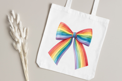 Vibrant Gradient Rainbow Coquette Bow Clipart Product Image 4