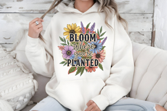 Bloom Where You're Planted PNG, Vintage Floral Sublimation Product Image 5