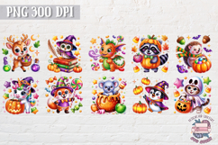 Halloween Cute animals Clipart Bundle Sublimation 55 PNG Product Image 3