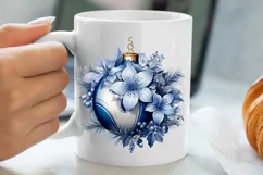 Blue Christmas Ornaments Clipart, Christmas PNG Product Image 5