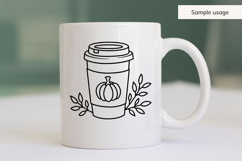 Hand Drawn Fall Coffee Cup With Pumpkin SVG Product Image 5