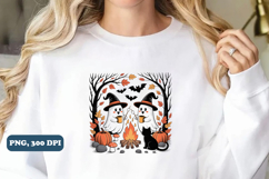 Retro Cute Ghost Halloween Png Sublimation Design Product Image 5