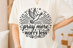Pray More Worry Less Svg, Mental Health Svg, Religious Svg. Product Image 6