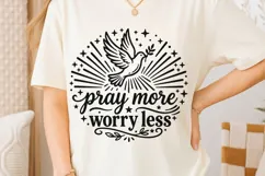 Pray More Worry Less Svg, Mental Health Svg, Religious Svg. Product Image 6