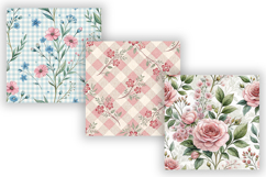 Grandmillennial Floral Seamless Digital Paper, Pink Blue Product Image 5