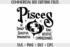 Pisces SVG, Zodiac Signs SVG, Horoscope SVG, Cut files Product Image 1