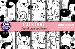 Cute Dog Digital Paper Background PNG Product Image 1
