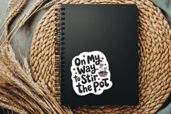 On My Way To Stir The Pot PNG, Funny Goose Clipart Product Image 3