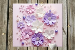 3D papercut pink & purple Flowers | 8 Skinny tumbler designs Product Image 5