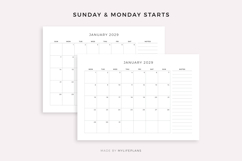2029 Monthly Calendar with Notes, Landscape, Printable Product Image 5