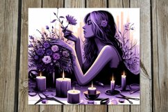 Girl in purple | 8 modern skinny tumbler Sublimation designs Product Image 5