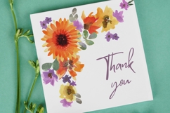 Fall Floral Watercolor Clipart. PNG Autumn Corners Product Image 5