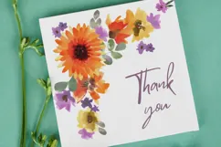 Fall Floral Watercolor Clipart. PNG Autumn Corners Product Image 5