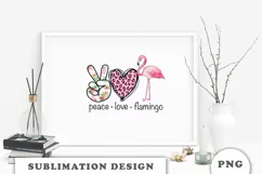 Peace Love Flamingo sublimation designs downloads Product Image 5
