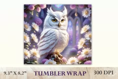 Sublimation Tumbler Wrap 3D White Owl / Png file Product Image 2