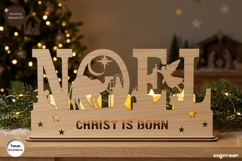 Nativity Noel Candle Holder Laser Cut | Glowforge | SVG Product Image 1