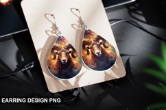 Stained Glass Aries Zodiac flowers Earring Design Product Image 1