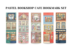 Watercolor Shop Bookmark Set,Pastel Bookish Printable Bookma Product Image 5