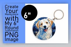 Dog Painting Round Design Vibrant Sublimation Art Product Image 1