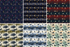Celestial Gold &amp; Midnight Blue Digital Paper,Gold Foil Moon Product Image 5