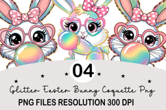 Glitter Easter Bunny Coquette Png Product Image 1